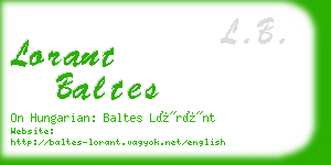 lorant baltes business card